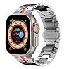 Strap-it® Strap-it Apple Watch 8 Stahl Ironband (Silber/Rot) Strap-it® Strap-it Apple Watch 8 Stahl Ironband (Silber/Rot)