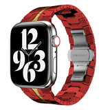 Strap-it® Apple Watch 8 Stahl Ironband (Rot/Gold)