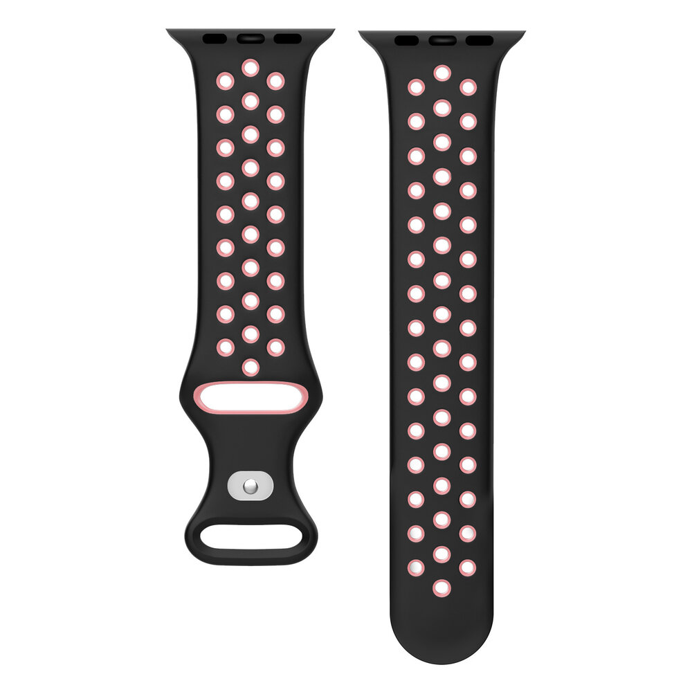 Strap-it® Strap-it Apple Watch 8 Sportarmband (Schwarz/Rosa) Strap-it® Strap-it Apple Watch 8 Sportarmband (Schwarz/Rosa)