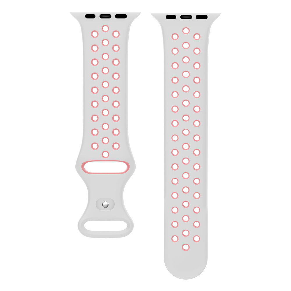 Strap-it® Strap-it Apple Watch 8 Sportarmband (Weiß/Rosa) Strap-it® Strap-it Apple Watch 8 Sportarmband (Weiß/Rosa)