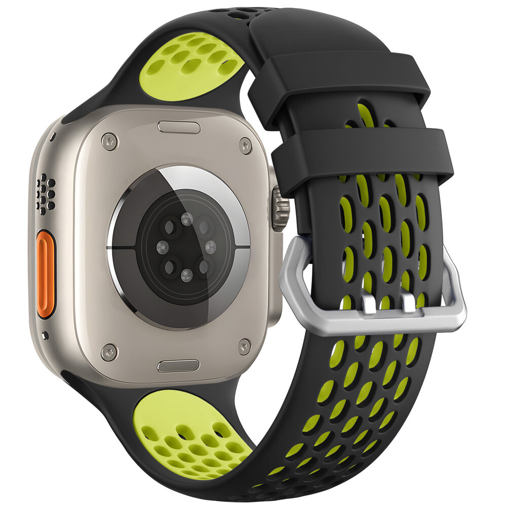 Strap-it® Strap-it Apple Watch 8 Sport Schnallenarmband (Schwarz/Gelb)