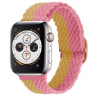Strap-it® Strap-it Apple Watch 8 verstellbares gewebtes Nylonarmband (Gelb/Rosa)