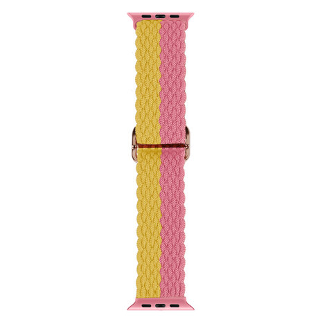 Strap-it® Strap-it Apple Watch 8 verstellbares gewebtes Nylonarmband (Gelb/Rosa) Strap-it® Strap-it Apple Watch 8 verstellbares gewebtes Nylonarmband (Gelb/Rosa)