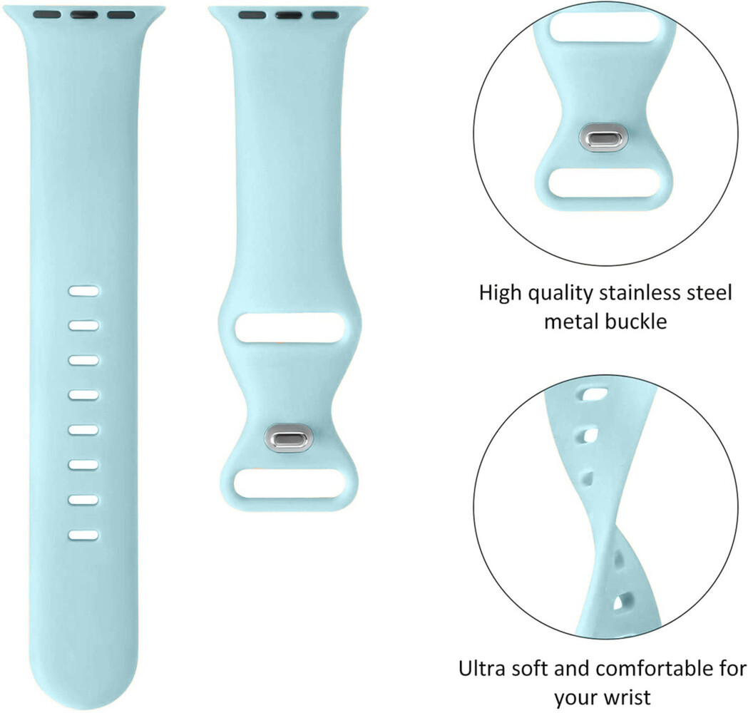 Strap-it® Strap-it Apple Watch 8 Armband Silikon (Aqua) Strap-it® Strap-it Apple Watch 8 Armband Silikon (Aqua)