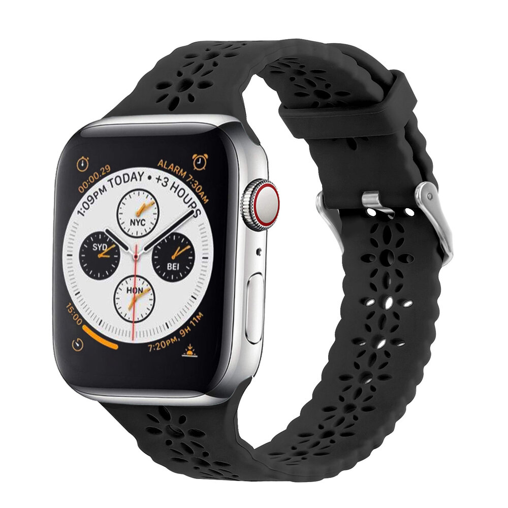 Strap-it® Strap-it Apple Watch 8 Silikonarmband mit Muster (Schwarz)