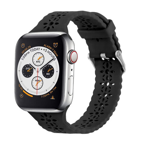 Strap-it® Strap-it Apple Watch 8 Silikonarmband mit Muster (Schwarz)
