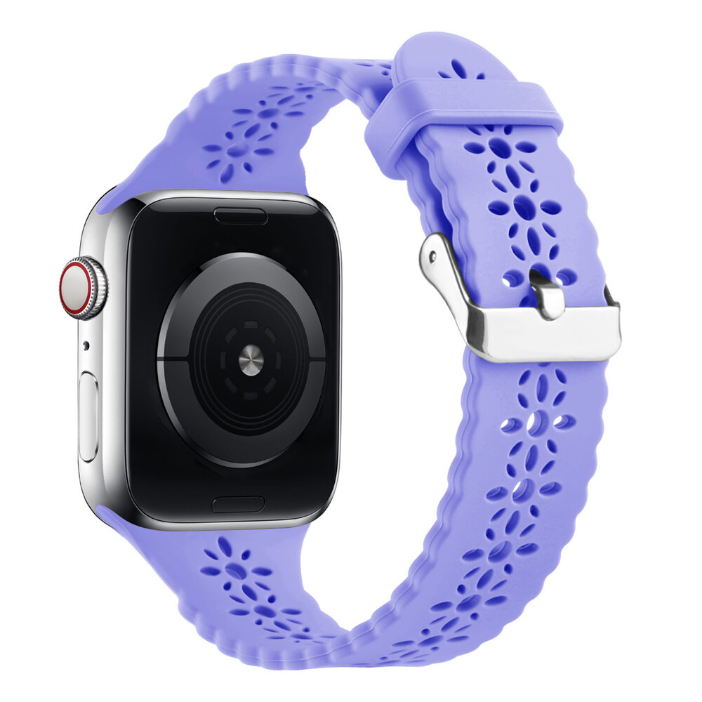 Strap-it® Strap-it Apple Watch 8 Silikonarmband mit Muster (Lila)