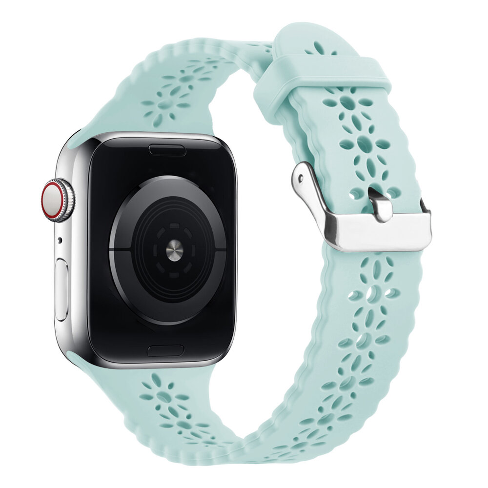 Strap-it® Strap-it Apple Watch 8 Silikonarmband mit Muster (Ozeangrün)