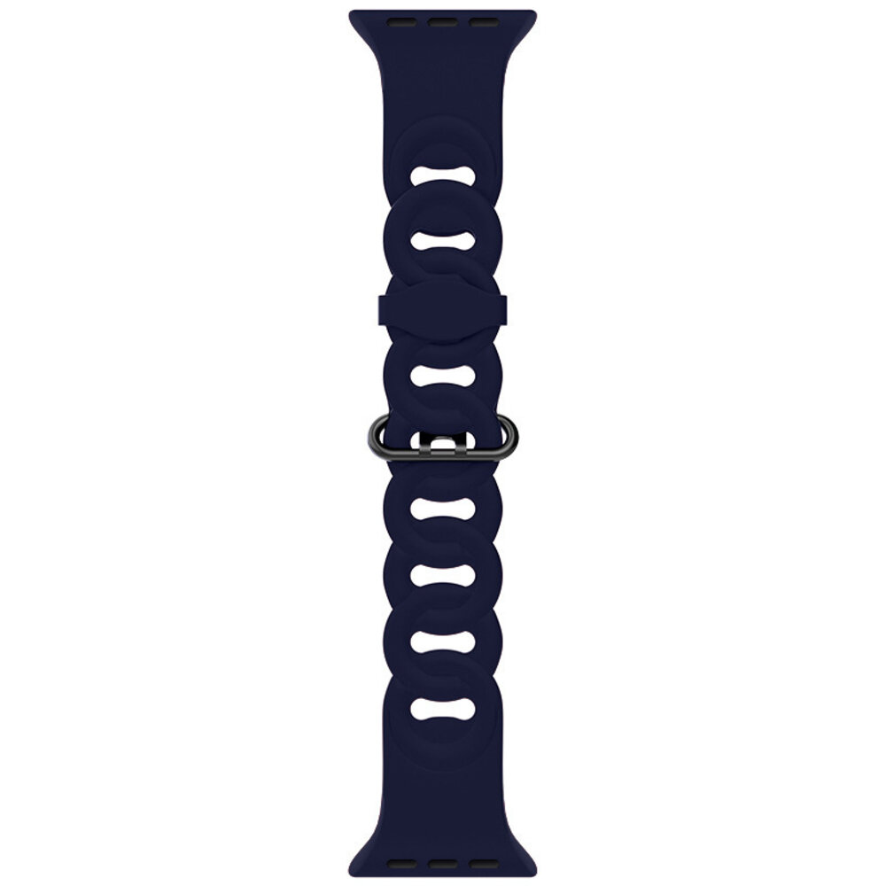 Strap-it® Strap-it Apple Watch 8 Silikon Kettenarmband (Dunkelblau)