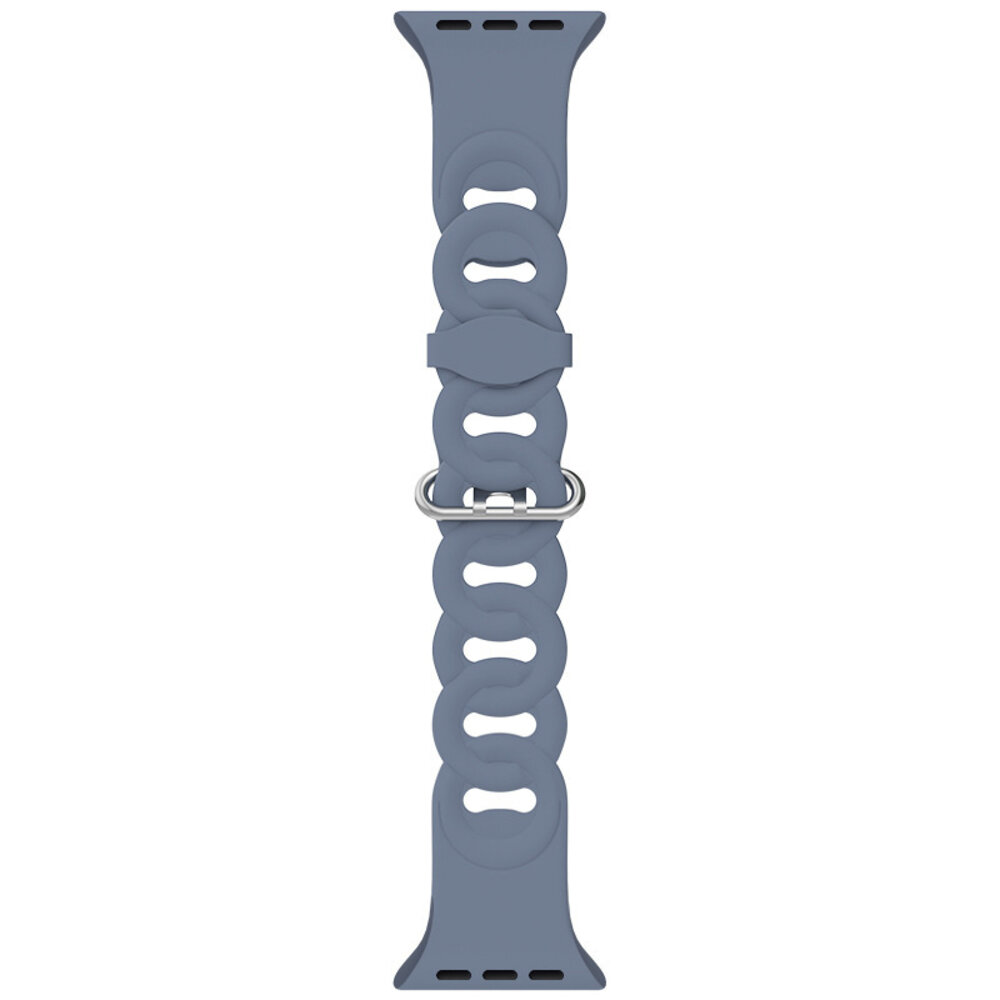 Strap-it® Strap-it Apple Watch 8 Silikon Kettenarmband (Grau-Blau)