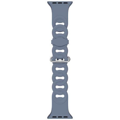 Strap-it® Strap-it Apple Watch 8 Silikon Kettenarmband (Grau-Blau)