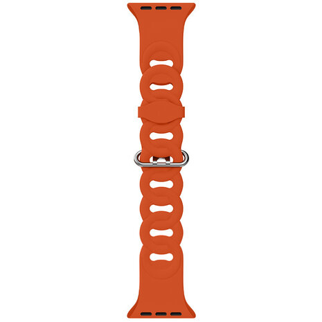 Strap-it® Strap-it Apple Watch 8 Silikon Kettenarmband (Orange)