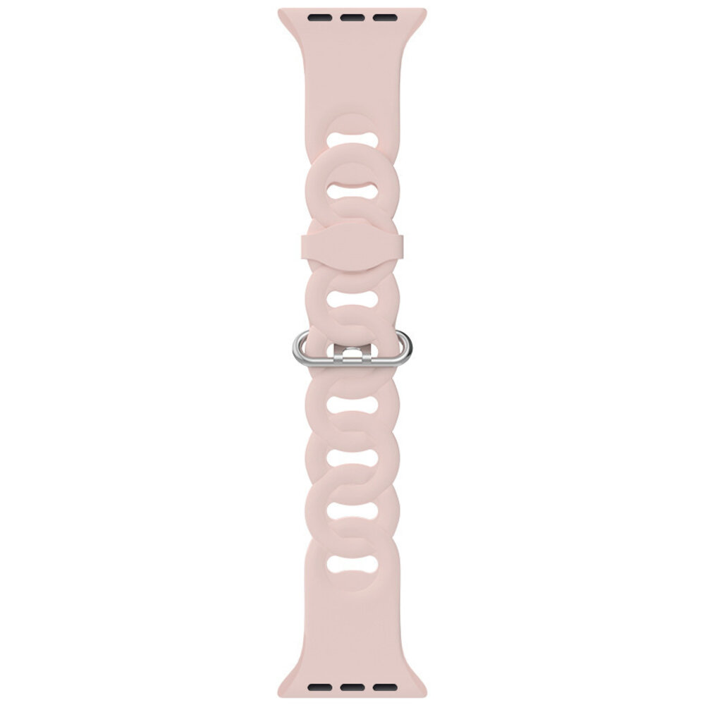 Strap-it® Strap-it Apple Watch 8 Silikon Kettenarmband (Rosa)