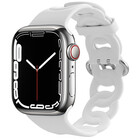 Strap-it® Strap-it Apple Watch 8 Silikon Kettenarmband (Weiß)