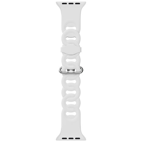 Strap-it® Strap-it Apple Watch 8 Silikon Kettenarmband (Weiß)