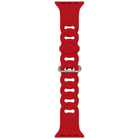 Strap-it® Strap-it Apple Watch 8 Silikon Kettenarmband (Rot)