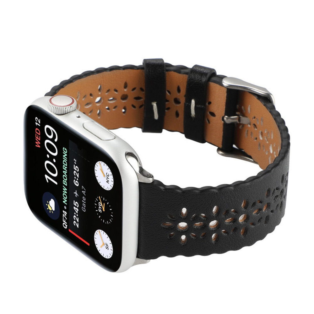 Strap-it® Strap-it Apple Watch 8 Lederarmband mit Muster (Schwarz) Strap-it® Strap-it Apple Watch 8 Lederarmband mit Muster (Schwarz)