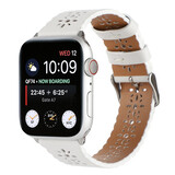 Strap-it® Apple Watch 8 Lederarmband mit Muster (Weiß)