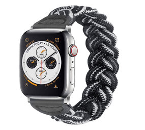 Strap-it® Apple Watch 8 gedrehtes Nylonarmband (Schwarz/Weiß) Strap-it® Apple Watch 8 gedrehtes Nylonarmband (Schwarz/Weiß)