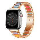 Strap-it® Strap-it Apple Watch 8 Stahl-Harzarmband (Roségold/Bunt)