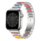 Strap-it® Strap-it Apple Watch 8 Stahl-Harzarmband (Silber/Bunt)