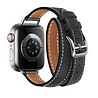 Strap-it® Strap-it Apple Watch 8 Double Tour Lederarmband (Schwarz) Strap-it® Strap-it Apple Watch 8 Double Tour Lederarmband (Schwarz)