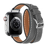 Strap-it® Strap-it Apple Watch 8 Double Tour Lederarmband (Grau) Strap-it® Strap-it Apple Watch 8 Double Tour Lederarmband (Grau)