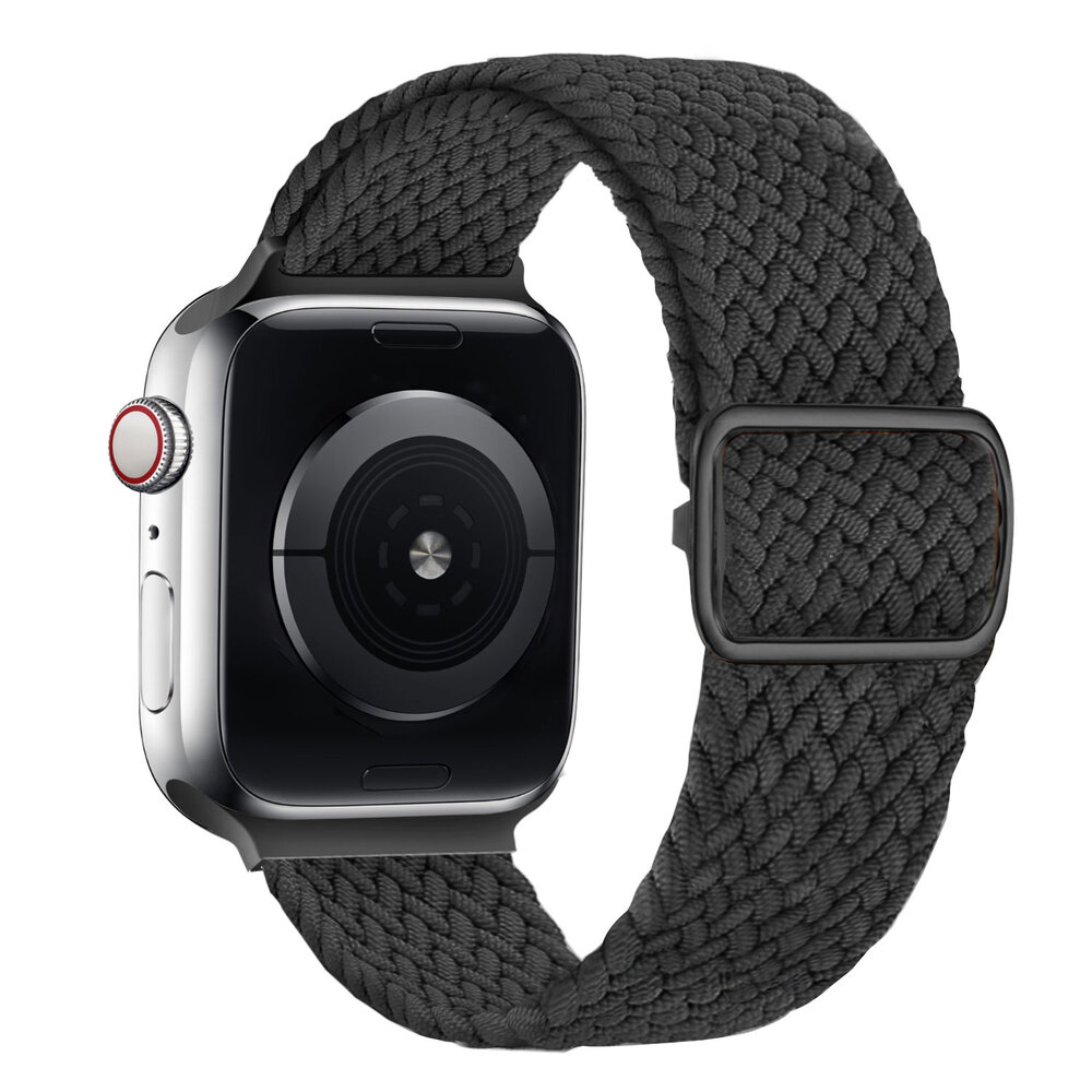 Strap-it® Strap-it Apple Watch 8 Geflochten Nylon Armband (Schwarz)