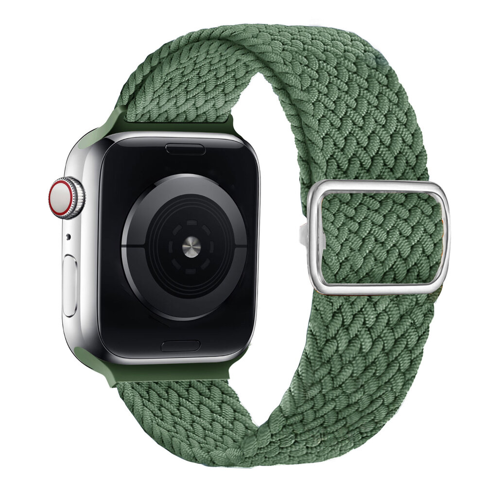 Strap-it® Strap-it Apple Watch 8 Geflochten Nylon Armband (Grün)