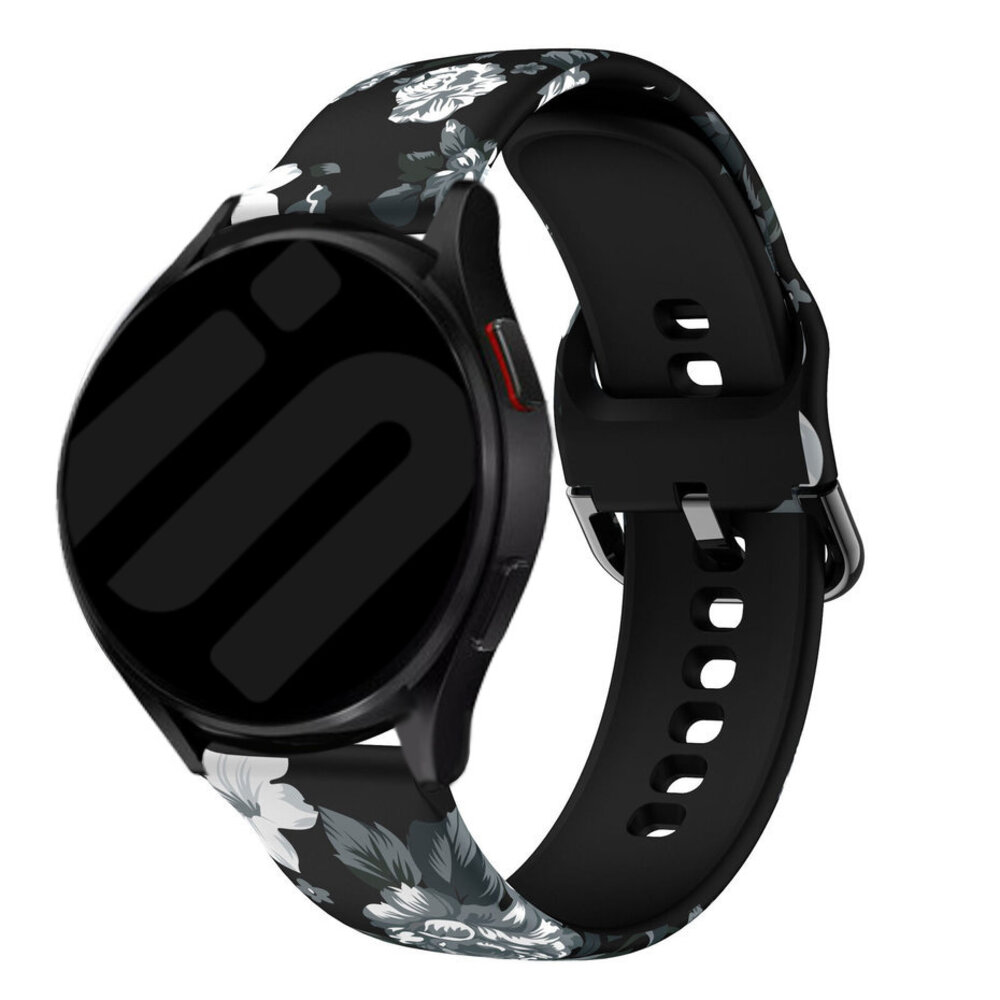 Strap-it® Strap-it Grey Flower Samsung Galaxy Watch 6 Classic 47mm Armband