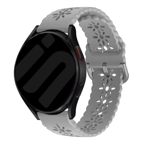Strap-it® Strap-it Samsung Galaxy Watch 6 - 40mm Gemustertes Silikon Armband (Grau)