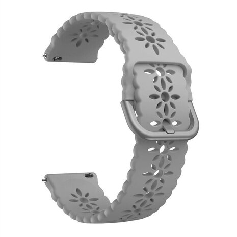 Strap-it® Strap-it Samsung Galaxy Watch 6 - 40mm Gemustertes Silikon Armband (Grau)