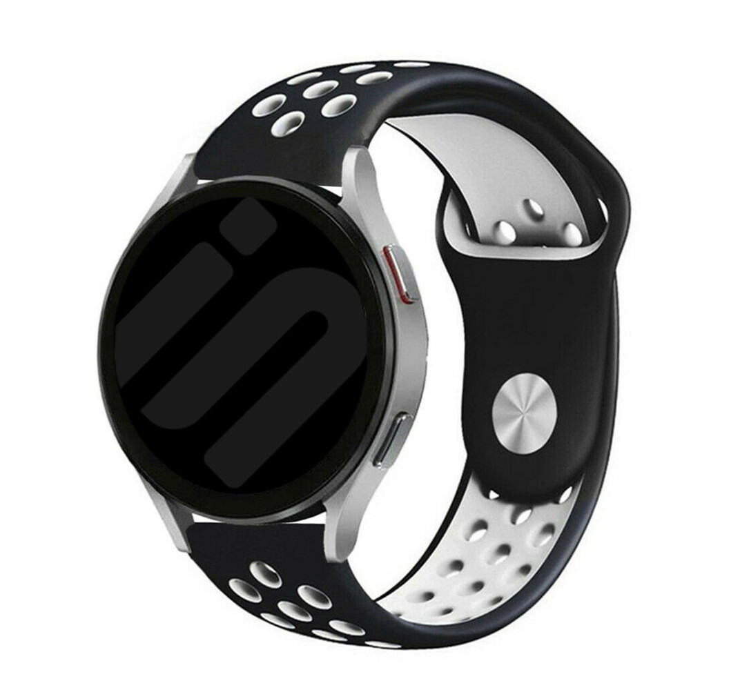 Strap-it® Strap-it Samsung Galaxy Watch 6 - 44mm Sport Armband (Schwarz/Weiß)