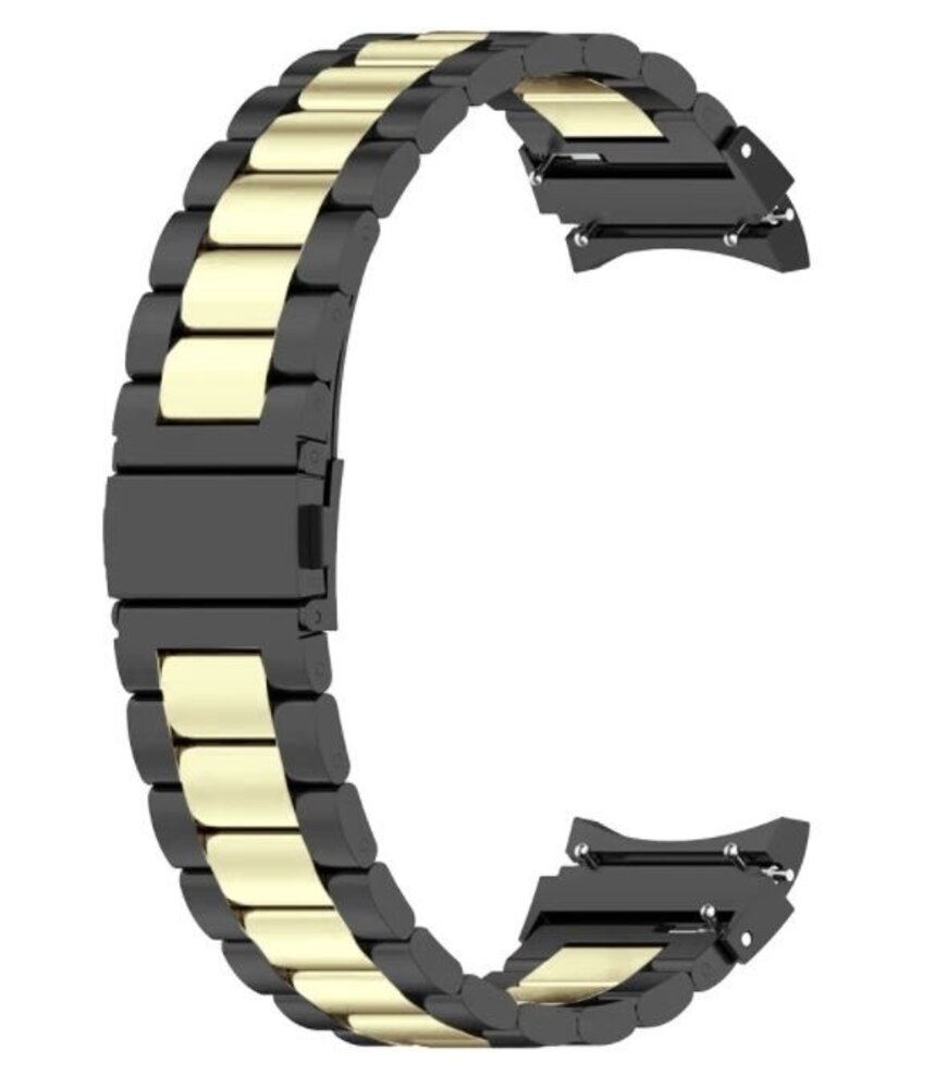 Strap-it® Strap-it Samsung Galaxy Watch 6 Classic 47mm Stahl Armband (Schwarz/Gold)
