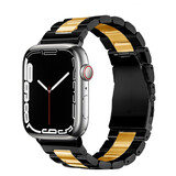 Strap-it® Apple Watch 8 Stahlarmband (Schwarz/Gold)