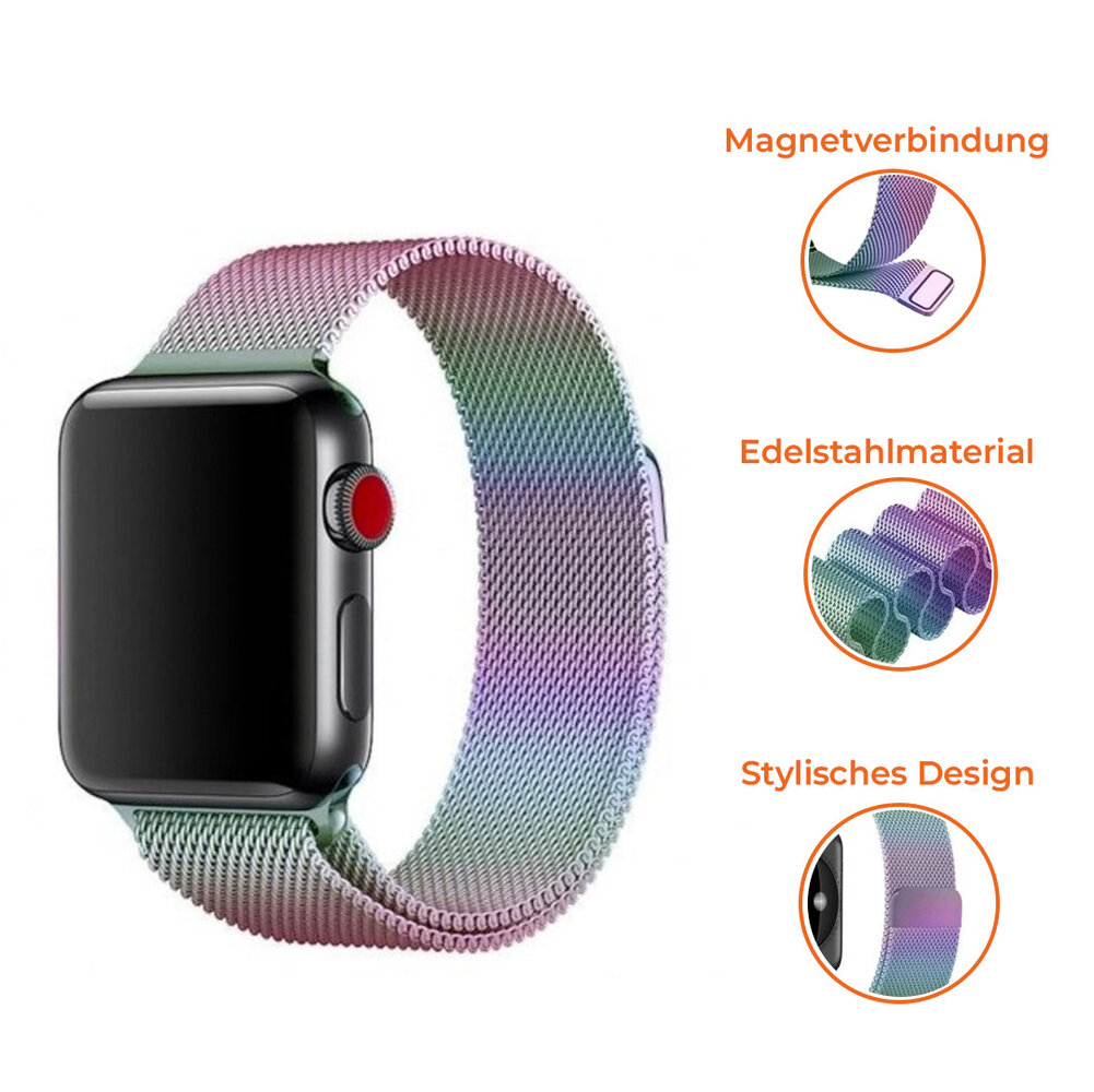 Strap-it® Strap-it Apple Watch Milanese Armband (Regenbogen) Strap-it® Strap-it Apple Watch Milanese Armband (Regenbogen)