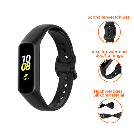 Strap-it® Strap-it Samsung Galaxy Fit 2 Silikonarmband (Schwarz) Strap-it® Strap-it Samsung Galaxy Fit 2 Silikonarmband (Schwarz)