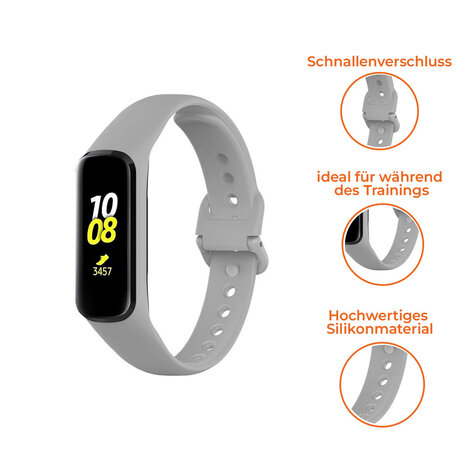 Strap-it® Strap-it Samsung Galaxy Fit 2 Silikonarmband (Grau) Strap-it® Strap-it Samsung Galaxy Fit 2 Silikonarmband (Grau)