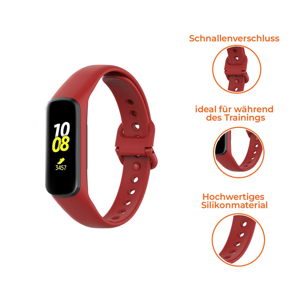 Strap-it® Strap-it Samsung Galaxy Fit 2 Silikonarmband (Rot) Strap-it® Strap-it Samsung Galaxy Fit 2 Silikonarmband (Rot)
