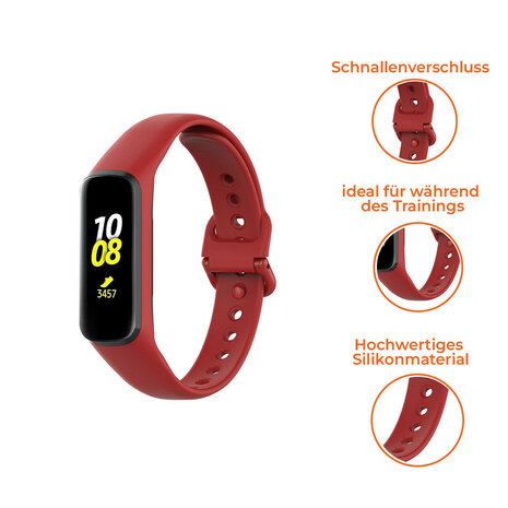 Strap-it® Strap-it Samsung Galaxy Fit 2 Silikonarmband (Rot) Strap-it® Strap-it Samsung Galaxy Fit 2 Silikonarmband (Rot)