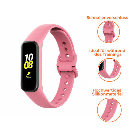 Strap-it® Strap-it Samsung Galaxy Fit 2 Silikonarmband (Rosa) Strap-it® Strap-it Samsung Galaxy Fit 2 Silikonarmband (Rosa)