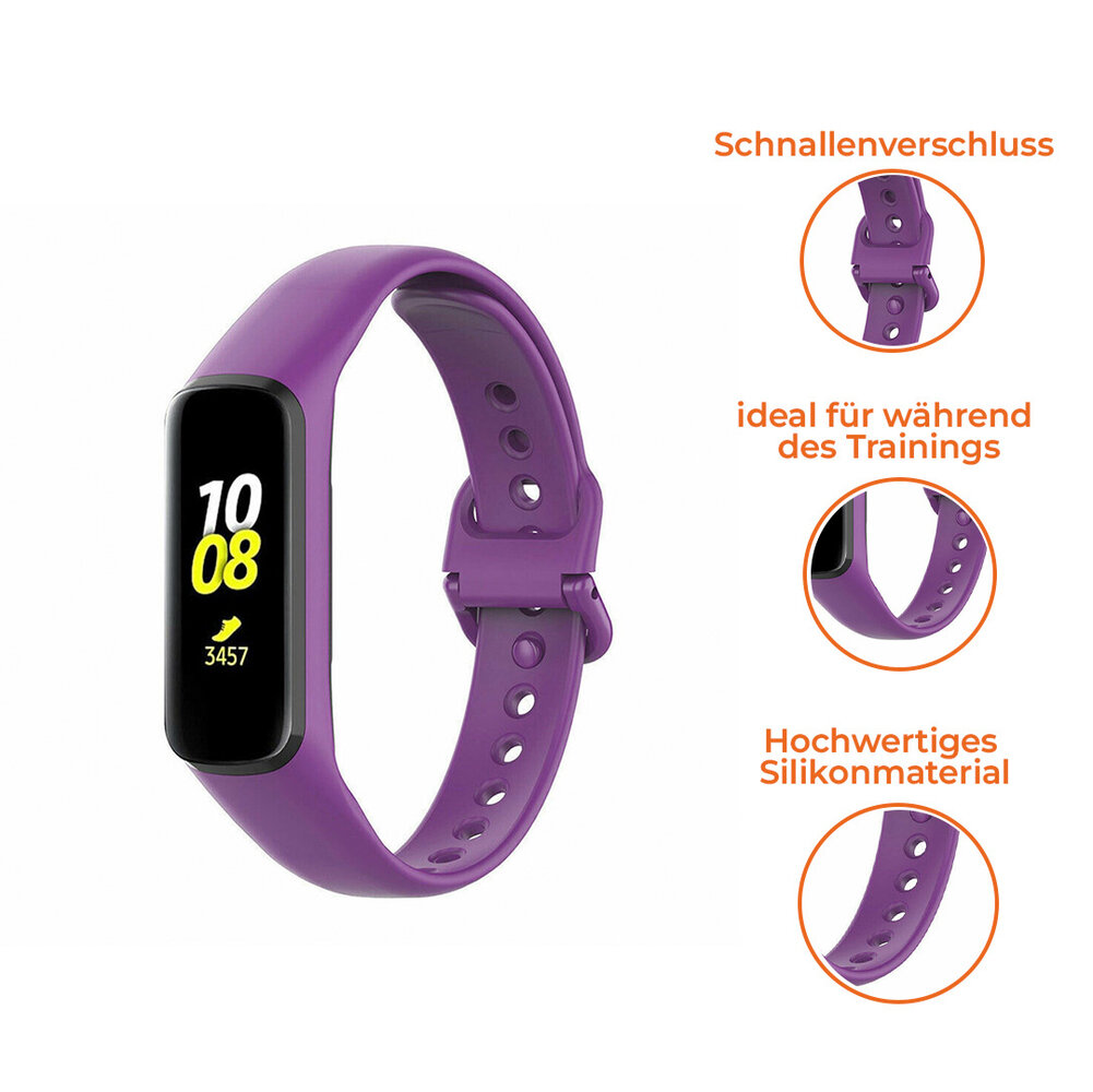 Strap-it® Strap-it Samsung Galaxy Fit 2 Silikonarmband (Lila) Strap-it® Strap-it Samsung Galaxy Fit 2 Silikonarmband (Lila)