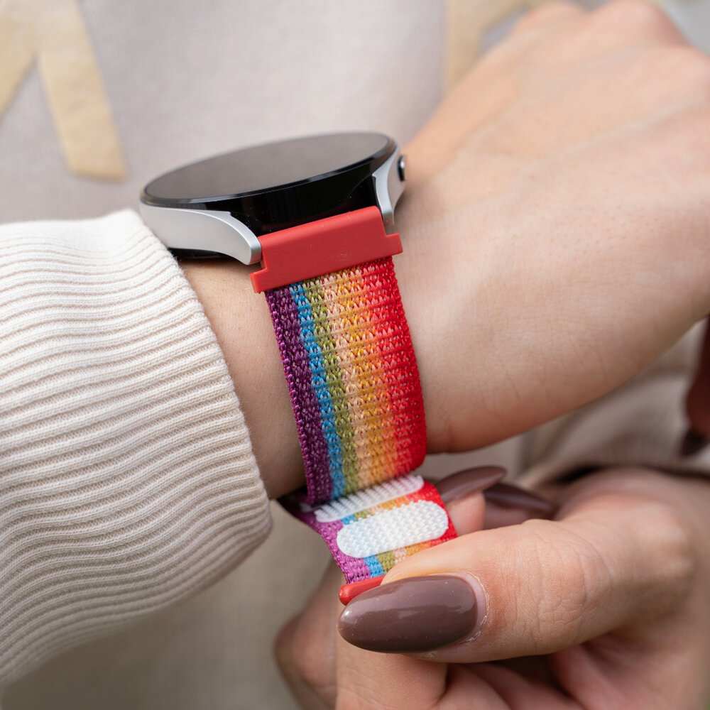 Strap-it® Strap-it OnePlus Watch Nylonarmband (Regenbogen)
