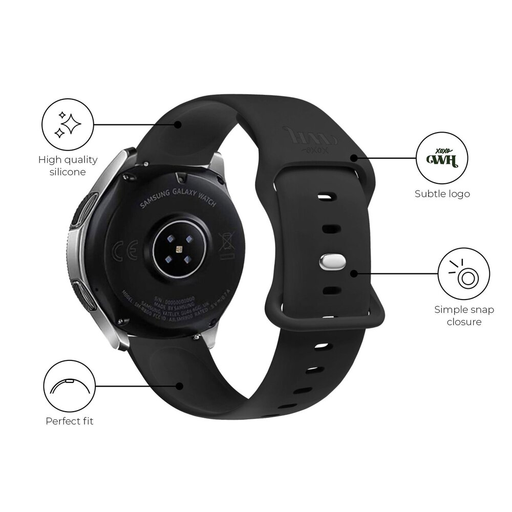 xoxo Wildhearts xoxo Wildhearts Fossil Gen 6 44mm Silikonarmband (Schwarz) xoxo Wildhearts xoxo Wildhearts Fossil Gen 6 44mm Silikonarmband (Schwarz)