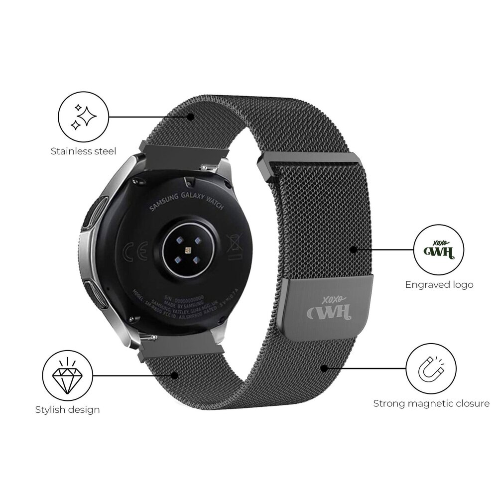 xoxo Wildhearts xoxo Wildhearts Samsung Galaxy Watch 42mm Milanese Armband (Schwarz) xoxo Wildhearts xoxo Wildhearts Samsung Galaxy Watch 42mm Milanese Armband (Schwarz)