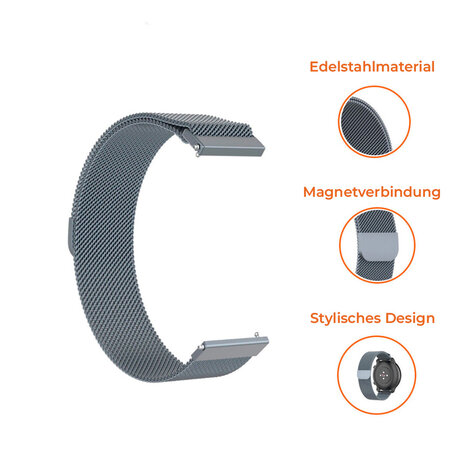 Strap-it® Strap-it Samsung Galaxy Watch 4 - 40mm Milanese Armband (SpaceGrau) Strap-it® Strap-it Samsung Galaxy Watch 4 - 40mm Milanese Armband (SpaceGrau)