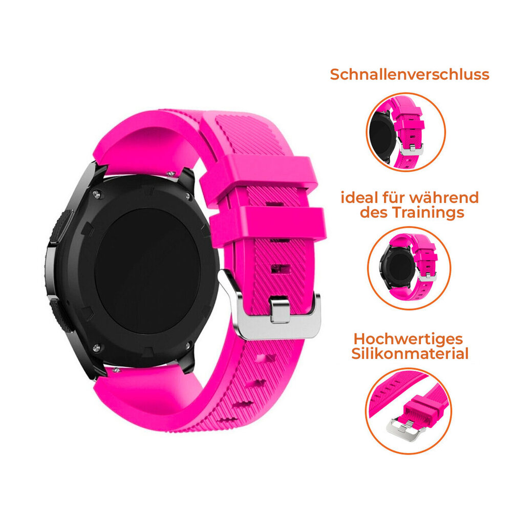 Strap-it® Strap-it Samsung Galaxy Watch 4 - 44mm Silikonarmband (Pink) Strap-it® Strap-it Samsung Galaxy Watch 4 - 44mm Silikonarmband (Pink)