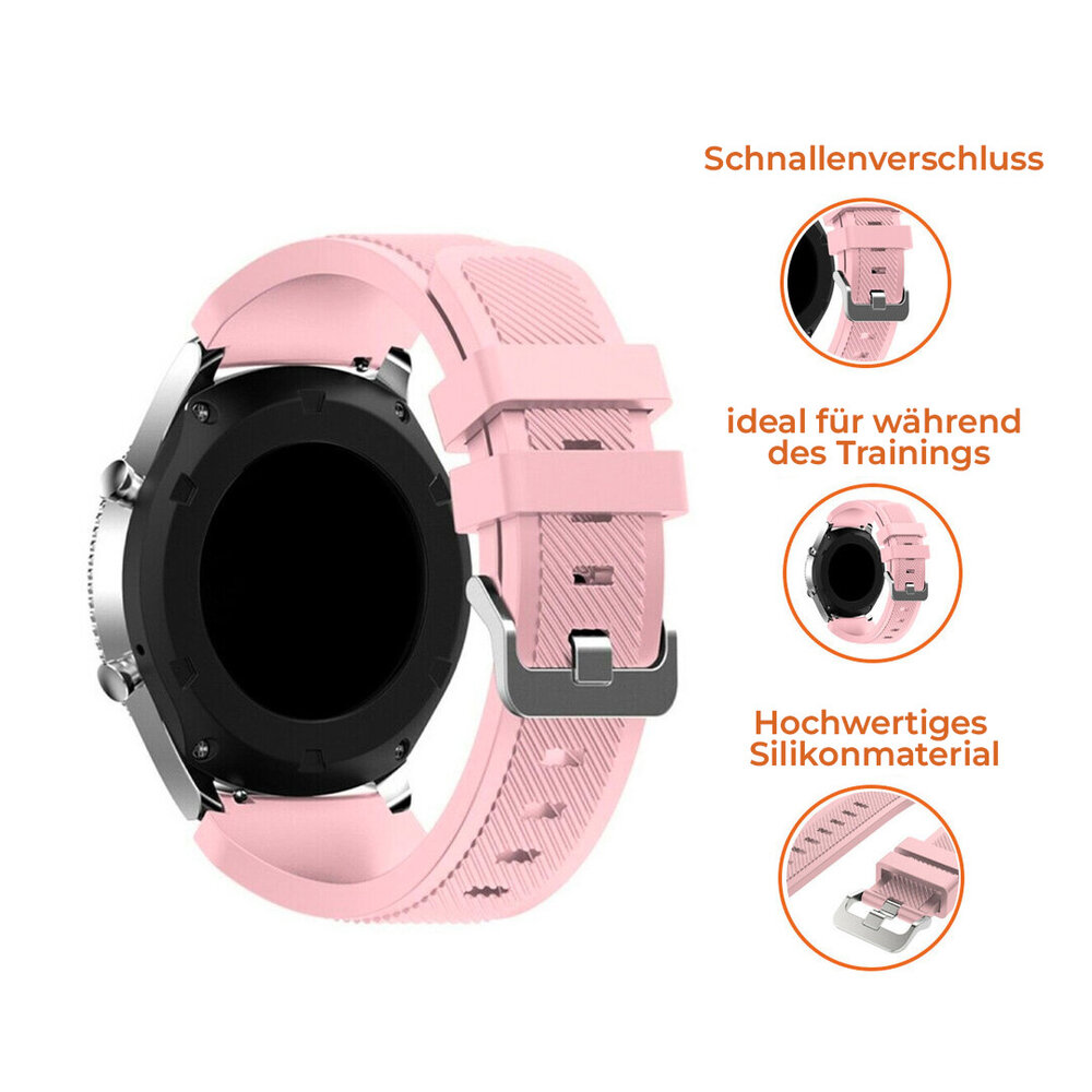 Strap-it® Strap-it Samsung Galaxy Watch 4 - 44mm Silikonarmband (Rosa) Strap-it® Strap-it Samsung Galaxy Watch 4 - 44mm Silikonarmband (Rosa)