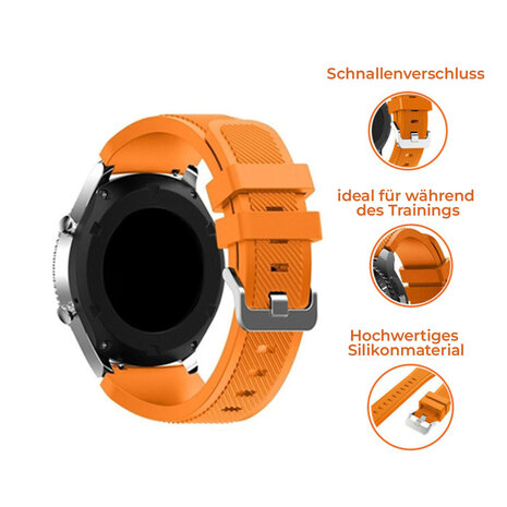 Strap-it® Strap-it Samsung Galaxy Watch 4 - 44mm Silikonarmband (Orange) Strap-it® Strap-it Samsung Galaxy Watch 4 - 44mm Silikonarmband (Orange)