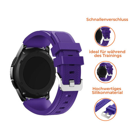 Strap-it® Strap-it Samsung Galaxy Watch 4 - 44mm Silikonarmband (Violett) Strap-it® Strap-it Samsung Galaxy Watch 4 - 44mm Silikonarmband (Violett)